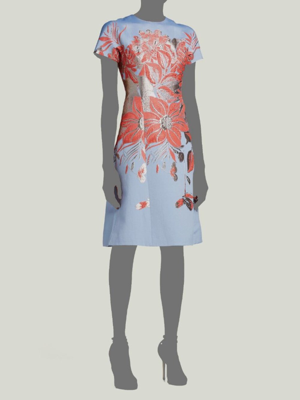 Rickie Freeman by Teri Jon Women's Blue Cap Sleeve Fit and Flare Dress Sz 2